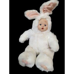 Vintage Green Trading Company Rubber Face Bunny Rabbit Plush Doll 20"